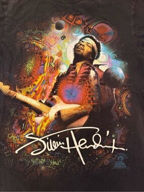 Anvil Black Graphic Jimi Hendrix Official Authentic Psychedelic Tee